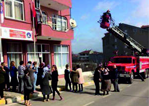 Öğrenci Yurdunda Yangın Tatbikatı