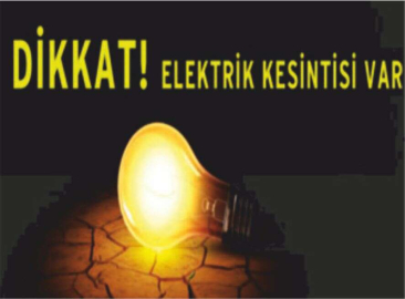 ilçemizde Elektrik Kesintisi
