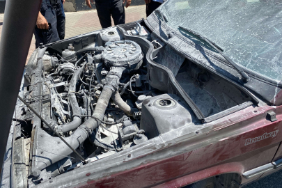 TAMİRDEN ÇIKAN OTOMOBİL ALEV ALDI