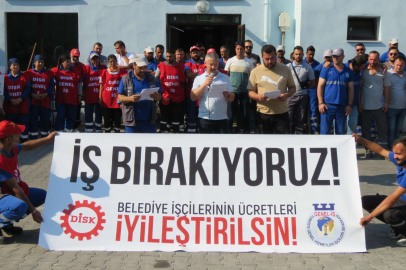 İŞÇİLER ZAM TALEBİYLE EYLEM YAPTI