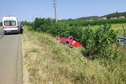 KONTROLDEN ÇIKAN KAMYONET ŞARAMPOLE DÜŞTÜ