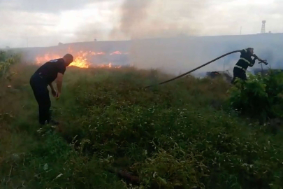 BİRBİRİNE ÇARPAN ELEKTRİK TELLERİ YANGIN ÇIKARMIŞ