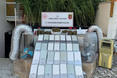 UYUŞTURUCU ÜRETİMİ İÇİN EVİNDE SERA KURAN ZANLI YAKALANDI