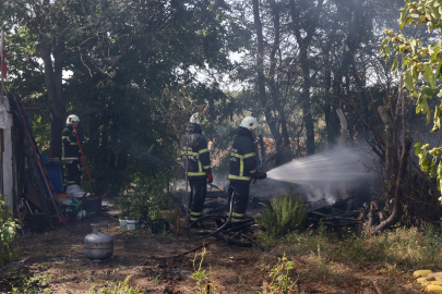 EDİRNE'DE BAHÇEDE YANGIN ÇIKTI