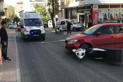OTOMOBİL İLE MOTOSİKLET ÇARPIŞTI