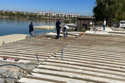 İSKELE VE RESTORAN YAPIM ÇALIŞMALARI SÜRÜYOR