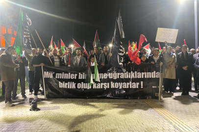 İSRAİL'İN GAZZE'YE YÖNELİK SALDIRILARI PROTESTO EDİLDİ