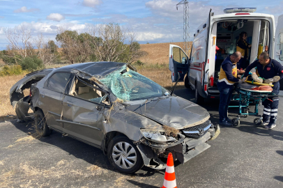 LÜLEBURGAZ’DA OTOMOBİL TAKLA ATTI