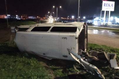 Direksiyonda uyudu: 1 yaralı