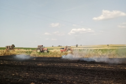 Edirne'de  Saman Balyaları Cayır Cayır Yandı