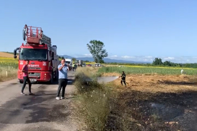 Kırklareli'nde Buğday Ekili Tarlada Yangın
