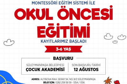 Süleymanpaşa Belediyesi Çocuk Akademisi Kayıtları Başladı