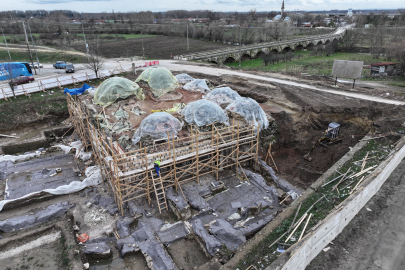 Edirne'deki 15. Yüzyıl Eseri Gazi Mihal Hamamı'nın Restorasyonu Sürüyor