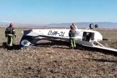 Eğitim Uçağı Boş Araziye Zorunlu İniş Yaptı