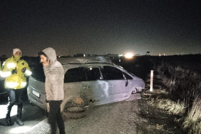 Tekirdağ’da Şarampole Devrilen Otomobilin Sürücüsü Öldü