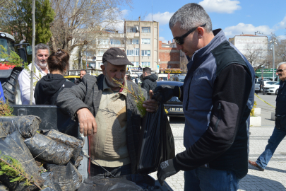 Lüleburgaz'da Vatandaşlara Fidan Dağıtıldı