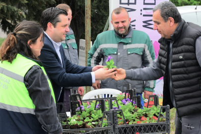 Lüleburgaz Belediyesi'nden Mezarlıkta Çiçek Dağıtımı