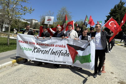 Tekirdağ'da Üniversite Öğrencileri Filistin'e Destek İçin Yürüdü