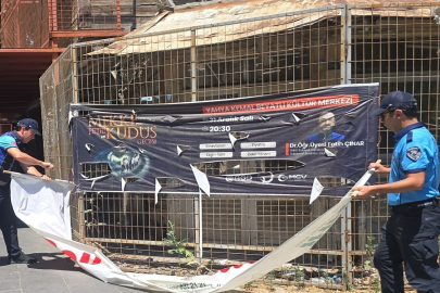 Zabıta Ekiplerinden Görüntü Kirliliği Denetimi