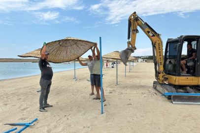 Beğendik Belediye Plajında Hazırlıklar Tam Gaz