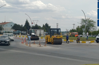 Edirne’de Olin Kavşağına Asfalt Kasis