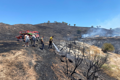 Çanakkale'de Bozuk Orman Alanında Çıkan Yangına Müdahale Ediliyor