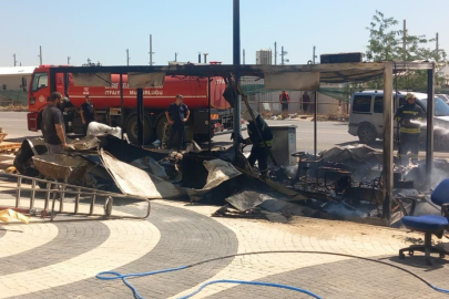 İşçi Konteyneri Alev Alev Yandı