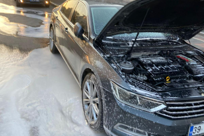 Kırklareli'nde Park Halindeki Otomobilde Çıkan Yangın Söndürüldü