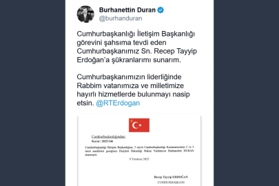 Burhanettin Duran, Cumhurbaşkanlığı İletişim Başkanlığına Atandı