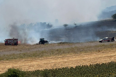 Hayrabolu'daki Anız Yangınına Müdahale Sürüyor