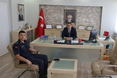 Vize Kaymakamı Balaban, Yeni İlçe Jandarma Komutanını Makamında Kabul Etti