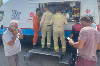 TDV Tekirdağ Şubesi Mobil İkram Aracı Yangın Bölgesinde Hizmette