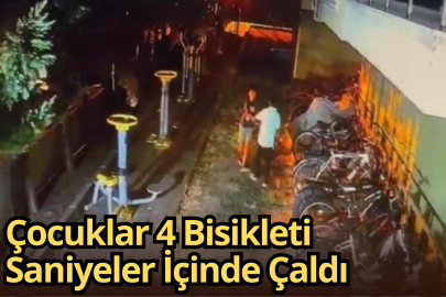 Çocuklar 4 Bisikleti Saniyeler İçinde Çaldı