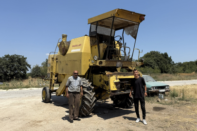 Çan’da Tamir Edilen Biçerdöver Yandı