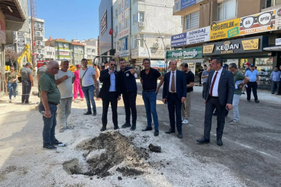Keşan Belediyesi Yetkilileri Çarşı Merkezindeki Çalışmaları İnceledi