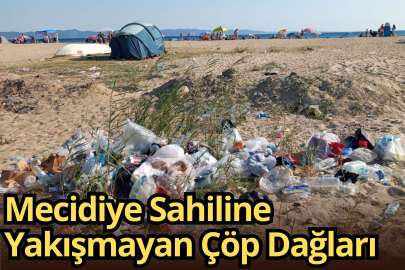 Mecidiye Sahiline Yakışmayan Çöp Dağları