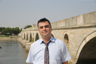 Meriç Nehri'nde Su Seviyesinin Düşmesiyle Tarihi Ahşap Köprünün Ayakları Ortaya Çıktı