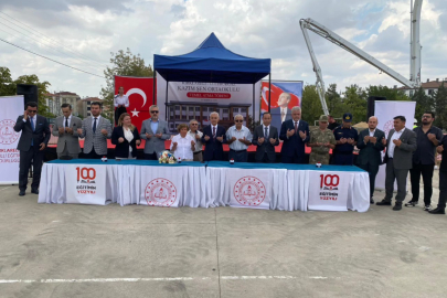 Kazım Şen Ortaokulu Temel Atma Töreni Düzenlendi