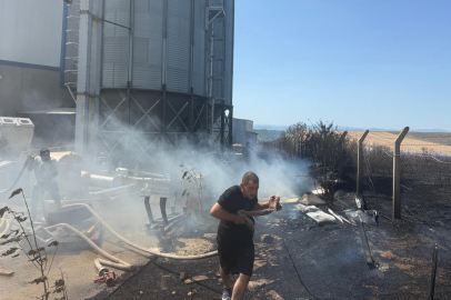 Edirne'de Çıkan Anız Yangını Çeltik Fabrikasına Sıçramadan Söndürüldü