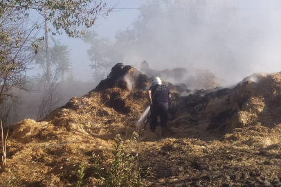 Edirne'de Çıkan Yangında Yaklaşık 500 Balya Saman Zarar Gördü
