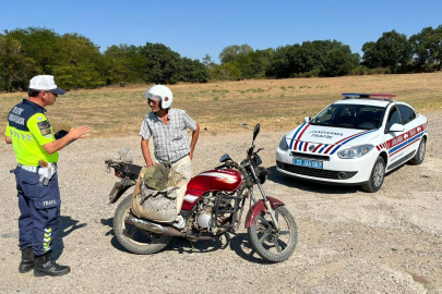 Edirne'de Jandarmadan Motosiklet Denetimi