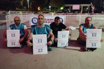 Edirne’de Sağlık-Sen Üyeleri Oturma Eylemi Yaptı