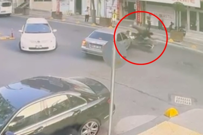 Kazada Motosikletten Fırlayan Sürücü Kameraya Yansıdı