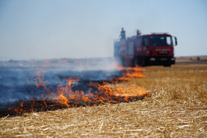 Edirne'de Anız Yangını