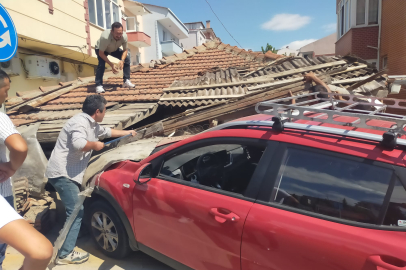 Edirne’de Otomobil Eve Uçtu