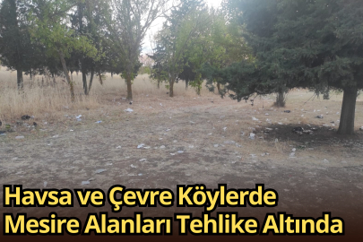 Havsa ve Çevre Köylerde Mesire Alanları Tehlike Altında