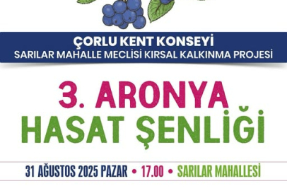 Çorlu’da 3. Aronya Hasat Şenliği Düzenlenecek