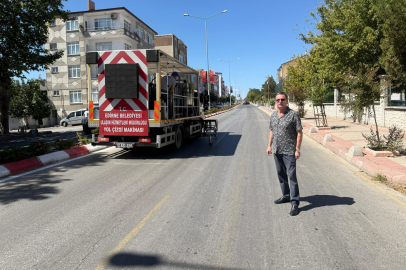 Havsa’da Fatih Caddesi’nde Yol Çizgi Çalışmaları Başladı
