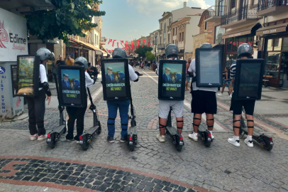 İYİ Parti'den Edirne’de Scooterlı Reklam