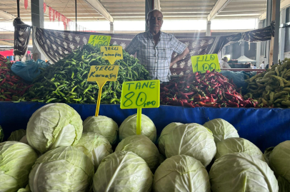 Edirne’deki Pazarda Yerli Karaağaç Lahanası Tezgahta